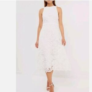 Endless Rose Floral Crochet Lace Cutout midi dress